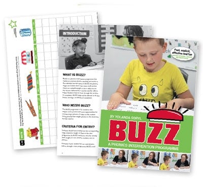 Buzz manual cover and page spread